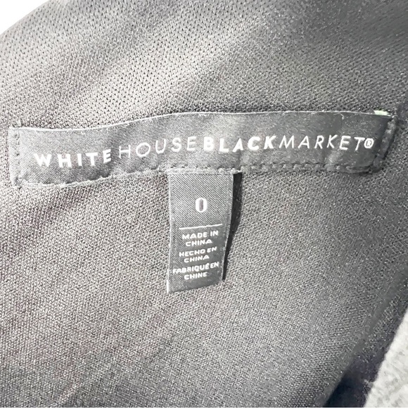 ✅ White House Black Market Grey Jersey Dress Ruched SIZE 0 - Picture 3 of 8